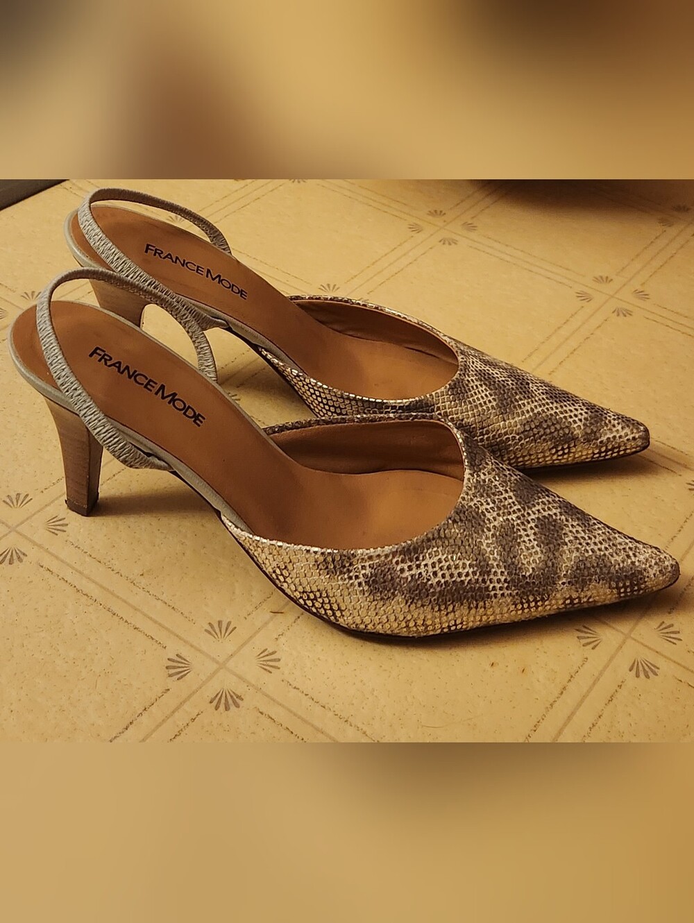 France Mode Leopard Print Kitten Heels
